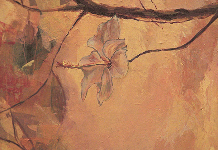 Ibiscus   óleo s/tela  100 x 45 cm