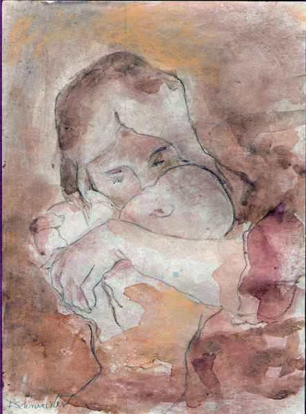 Maternidad   tinta s/papel   21x15 cm